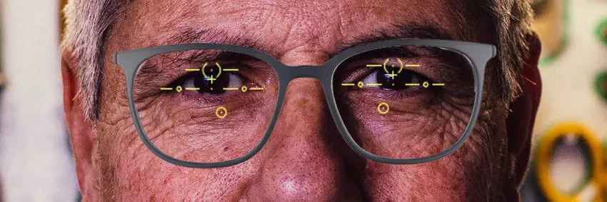 the picture shows well centered progressive glasses